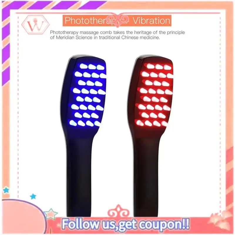 Upgraded 3 In 1 Phototherapy LED Massage Comb Vibrating Head Massager Brush Rechargeable Scalp Anti Hair Loss Relieve Hair Growt