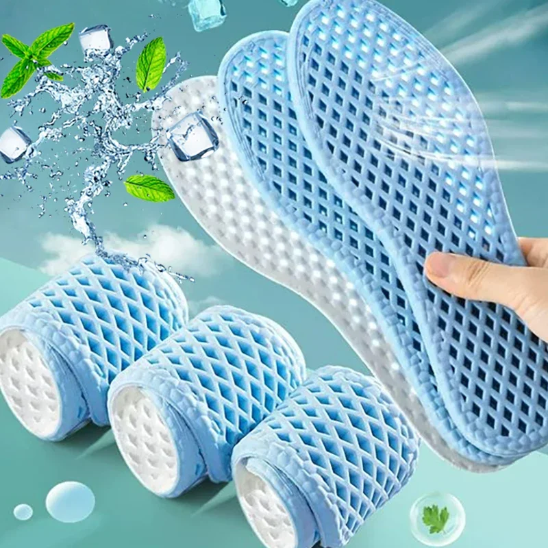 Latex Super Soft Insoles Summer Sweat Absorb Deodorization Insole Elastic Shoes Sandal Breathable Pads Sport Thin Insert Cushion image 6