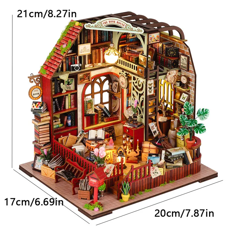 Drewniany domek dla lalek DIY, ręcznie robiony, puzzle 3D, model do składania, zabawki, dekoracja domu/sypialni, na prezenty świąteczne, domek dla lalek
