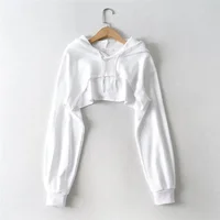 Hoodie Female Hoodie Personality Irregular Crop Ultra Short Style Long Sleeve Top Female Drop Shipping Sweatshirt Y2k Clothes 6