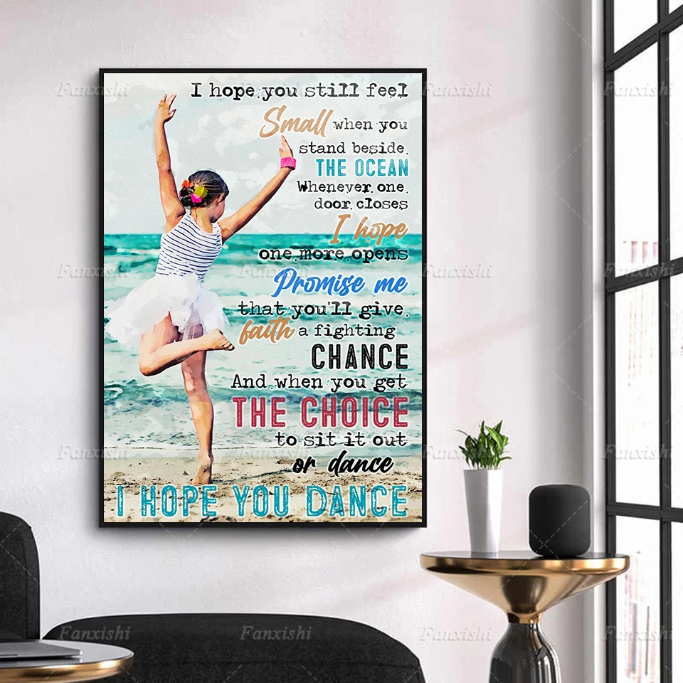 

I Hope You Dance I Hope One More Opens Beach Girl Lyrics Song Lyric Art Music Beach Lovers Romantic Print Home Wall Decor Poster