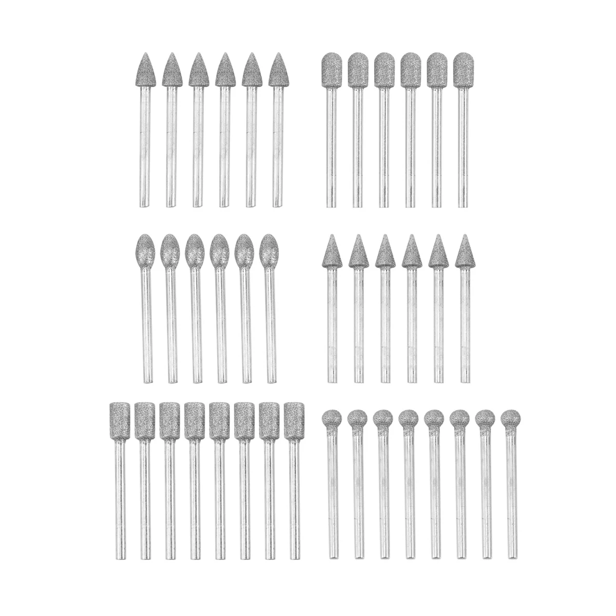 

AB02 40 Pieces Diamond Burr Bits Stone Carving Set for Dremel Rotary Tool with 1/8 Inch Shank for Polishing Engraving Stone