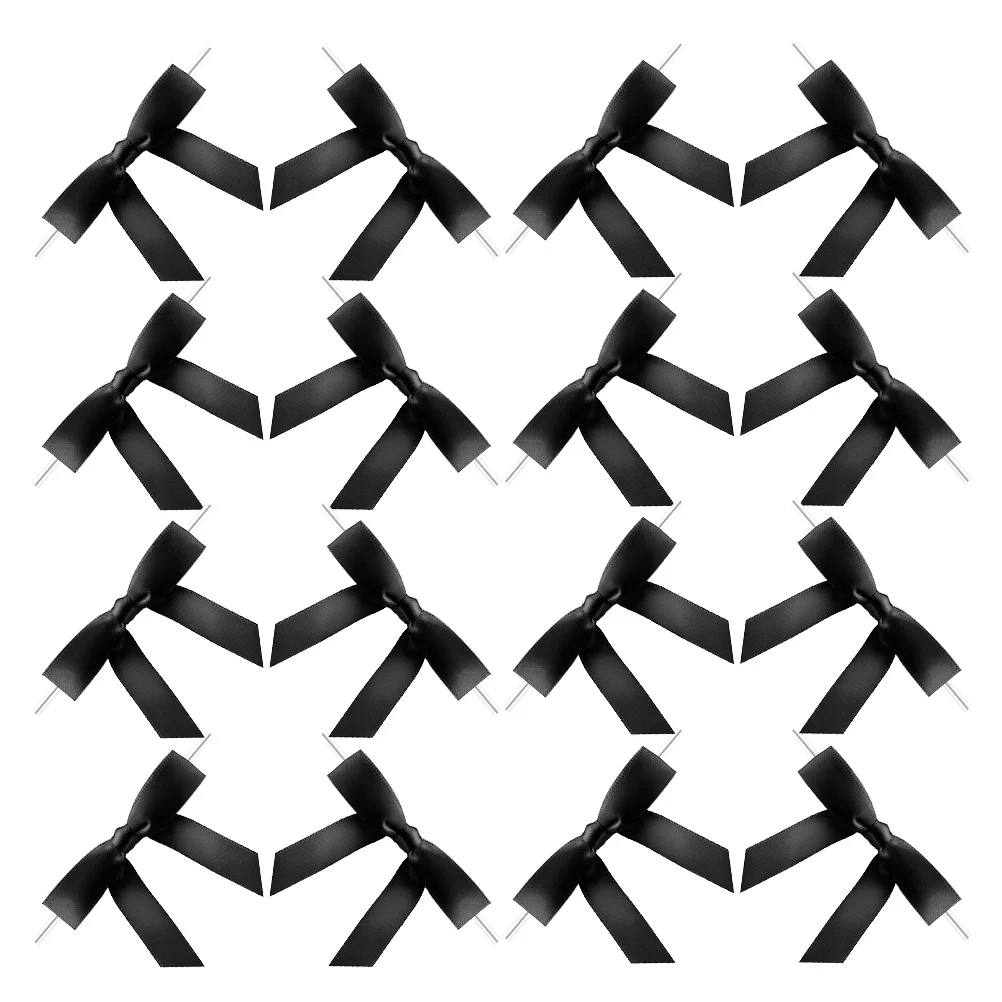 

30 PCS Black Drinking Glasses Charms Bow Wine Glass Decoration Drink Markers for Cups Goblet Polyester Shaped Cup Accessories