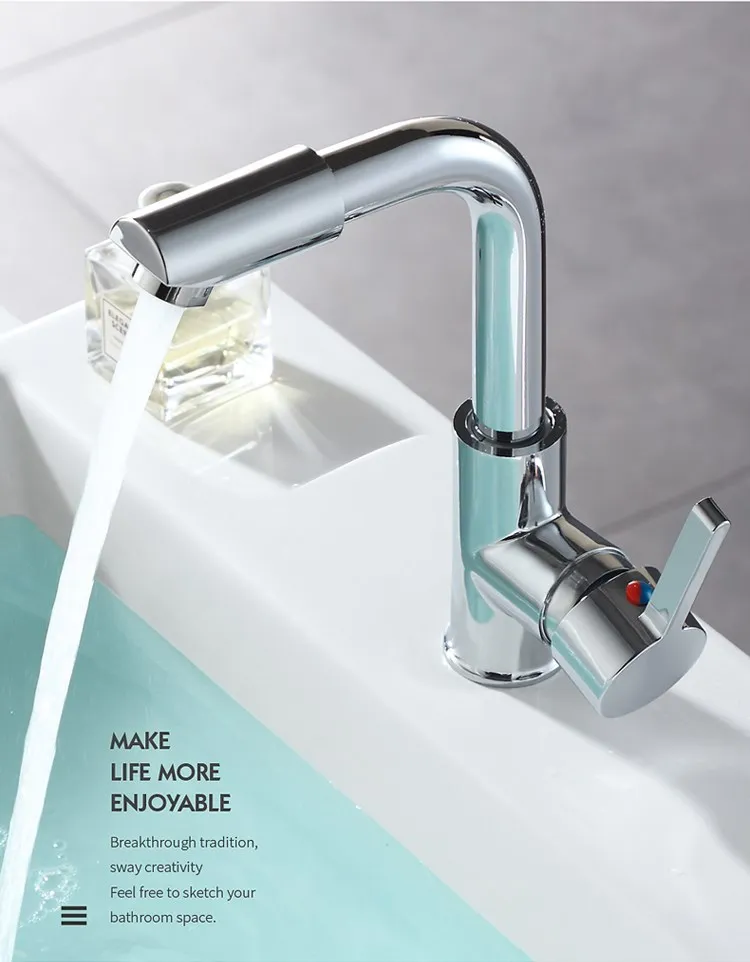 

1PC Bathroom Hot and Cold Faucet Basin Hot and Cold Faucet New Washbasin Faucet Platform Basin Faucet