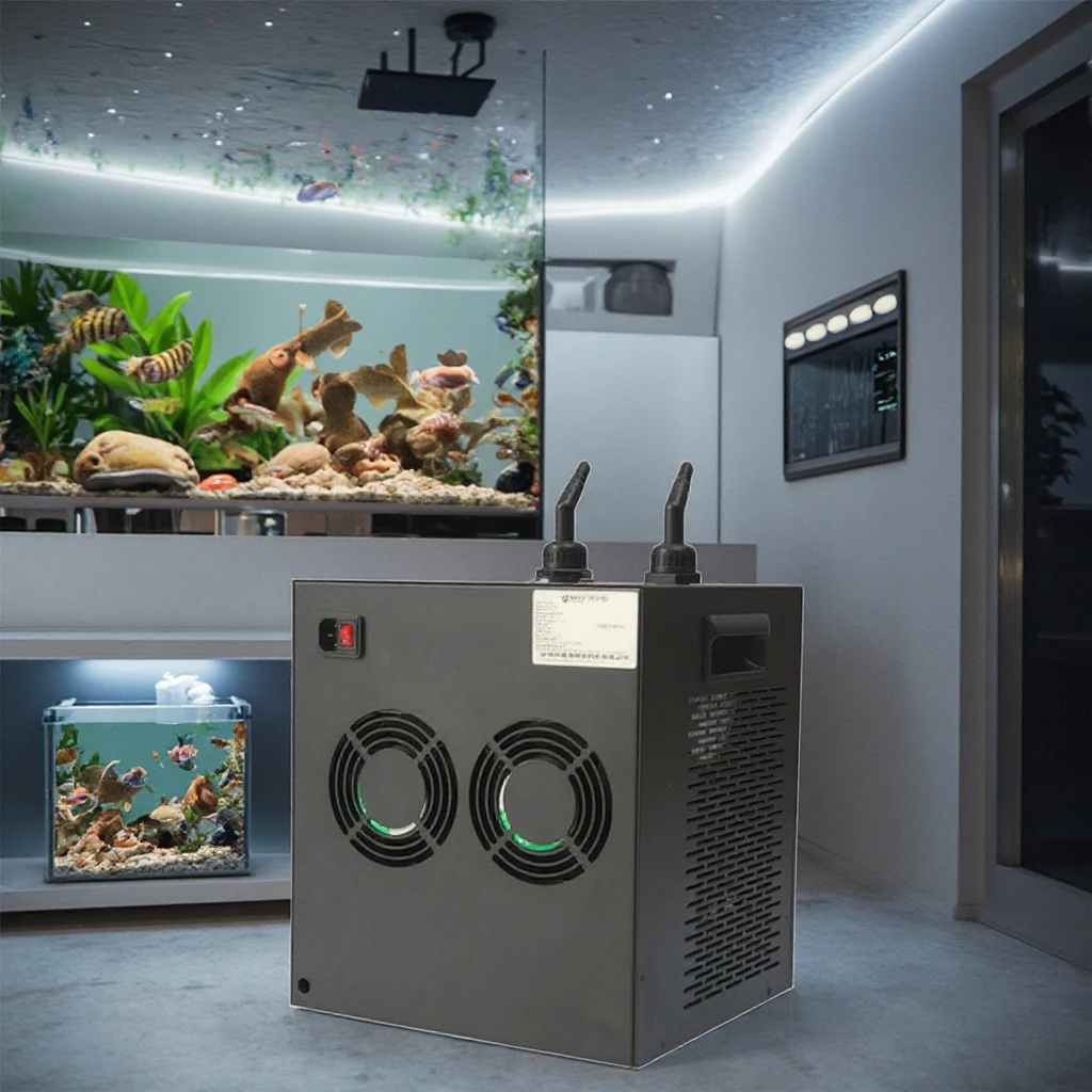 

Охладитель для аквариума/ледяной ванны 1/2HP 1HP с насосом, компрессор с водяным охлаждением для охлаждения рыбных прудов/аквариумов