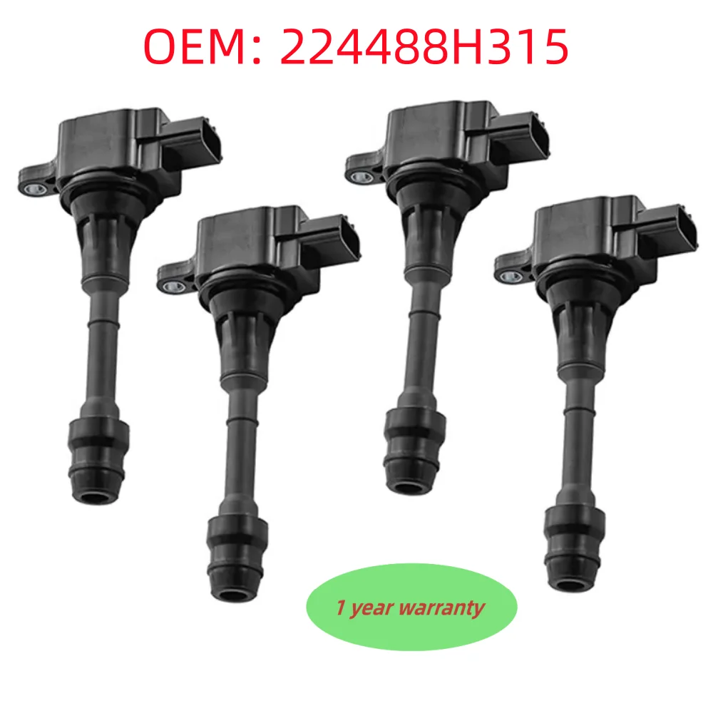 4PCS High quality Ignition Coil 224488H315 For Nissan Primera P12 WP12 X-trail T30 T31 2.0 2.5 QR20DE QR25DE car accessories