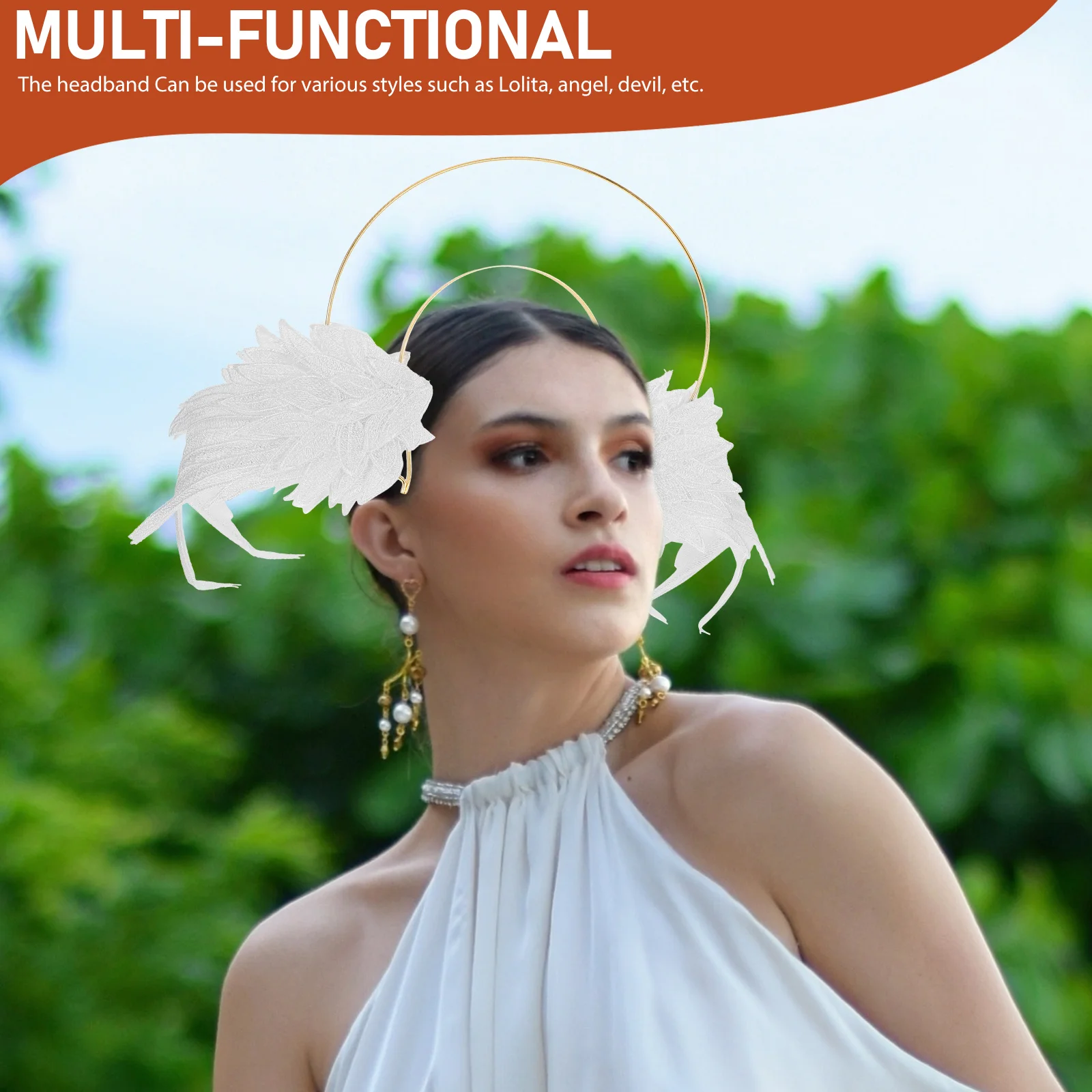 

Vintage Angel Wing Headband For Women Goddess Cosplay Halloween Costume Accessory Headdress Day Of The Dead Goth