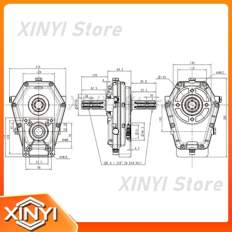 Best Selling Speed Multiplier Gearbox KM7107 for Forest Machinery