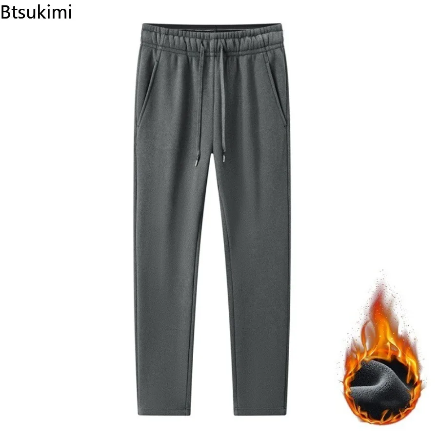 Plus Size 8XL 9XL Men Pants Autumn Winter Polar Fleece Thicken Casual Trousers Elastic Waist Drawstring Thermal Sweatpants Male