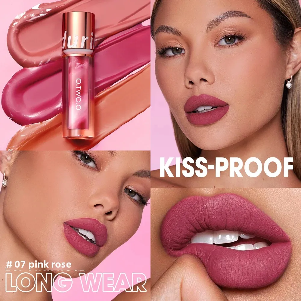 O.TWO.O Mais novo batom à prova dwaterproof água maquiagem brilho labial rosa rouge seda liptint fosco sexy vermelho lábio mancha líquido lipgloss