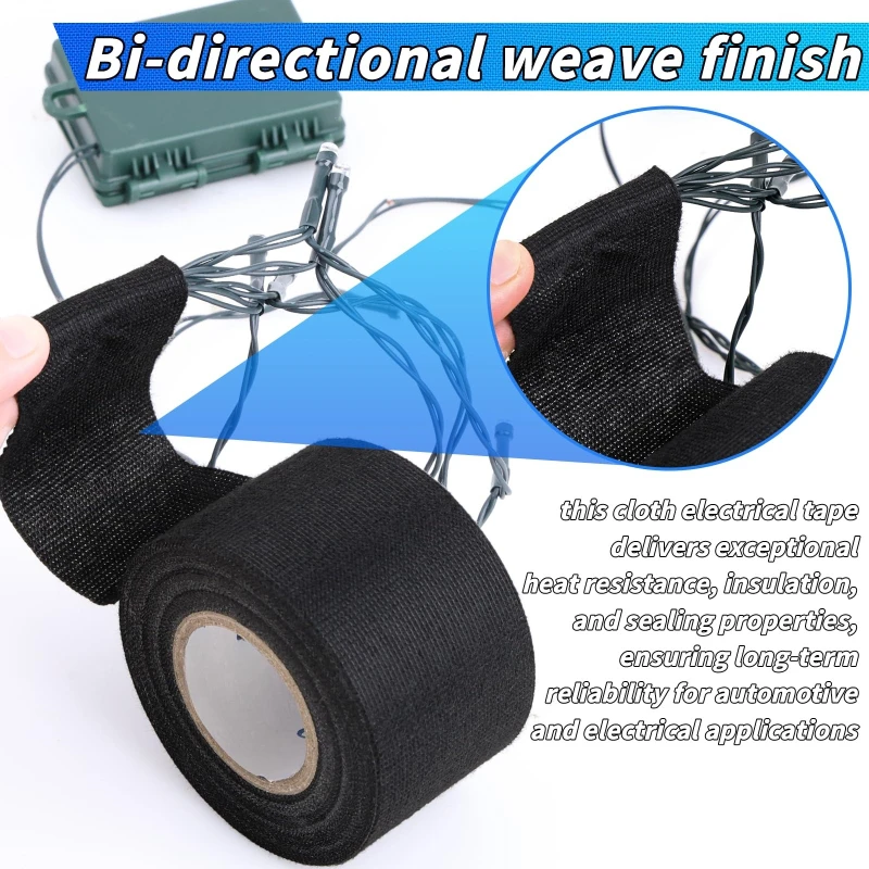 Heat-Resistant Wear-Resistant Car Electrical Fabric Tape Waterproof Soundproof Fabric Tape for Long-Lasting Wire Protection