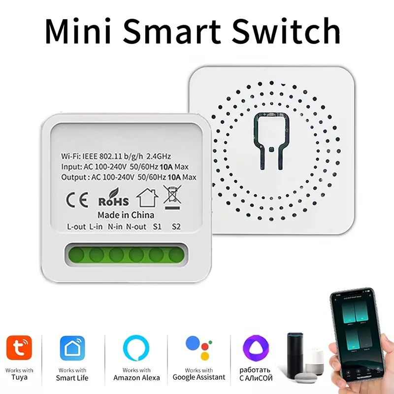 Tuya ZigBee 3.0 WiFi Smart Switch Relay 240V 16A/10A/5A Smart Home Breaker Smart Life App Alexa Google Assistant Voice Control