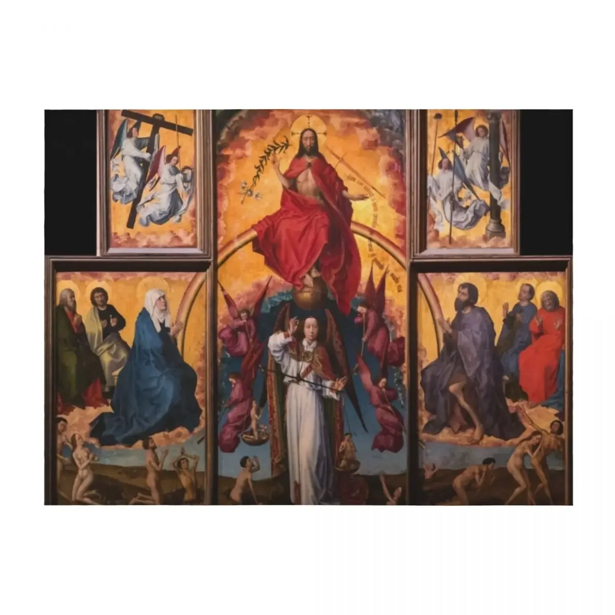 

Rogier Van der Weyden - Beaune Altarpiece Throw Blanket For Sofa Thin for sofa Custom Decoratives Blankets