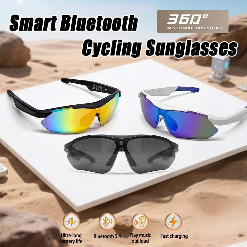 QY-Pro3 AI Smart Bluetooth Glasses Bicycle Glasses Cycling Goggles UV400 Outdoor Sports Mountain and Road Cycling Sunglasses