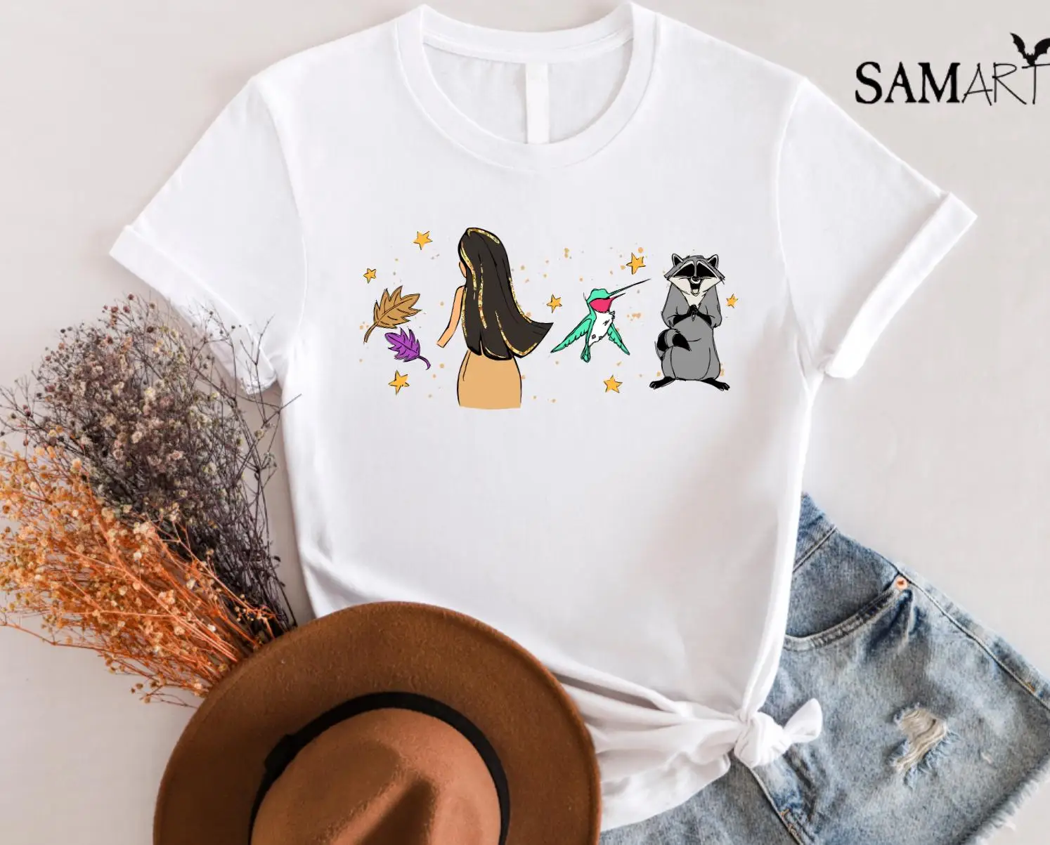 

Disney Princess Enchanted in The Wind Character Shirts, Disney Family Shirts, Enchanted in The Wind Retro Shirts