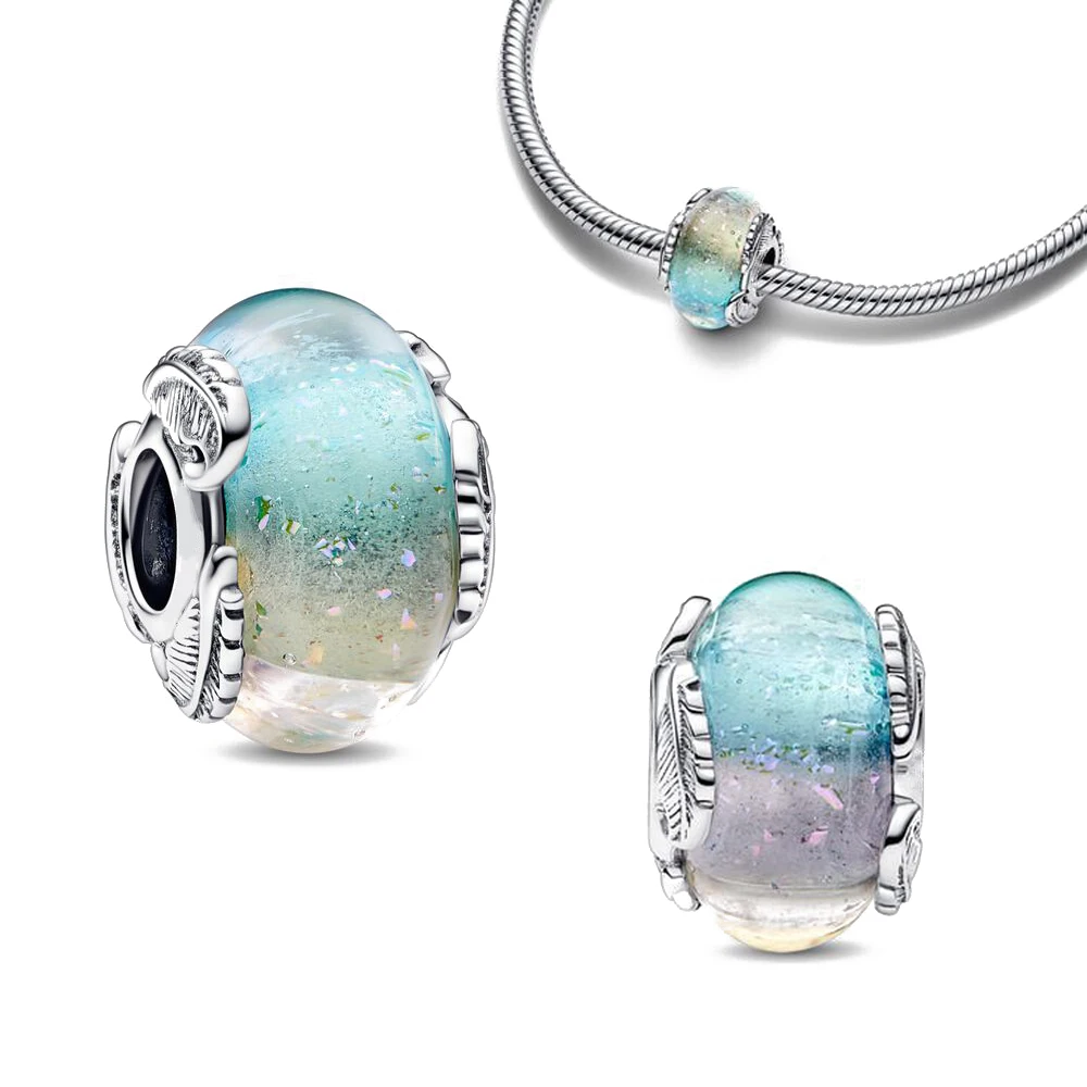 2024 New 925 Sterling Silver Blue Series Sparkling Zircon Charms Beads Fit Original Pendant Bracelet DIY Fashion Woman Jewelry