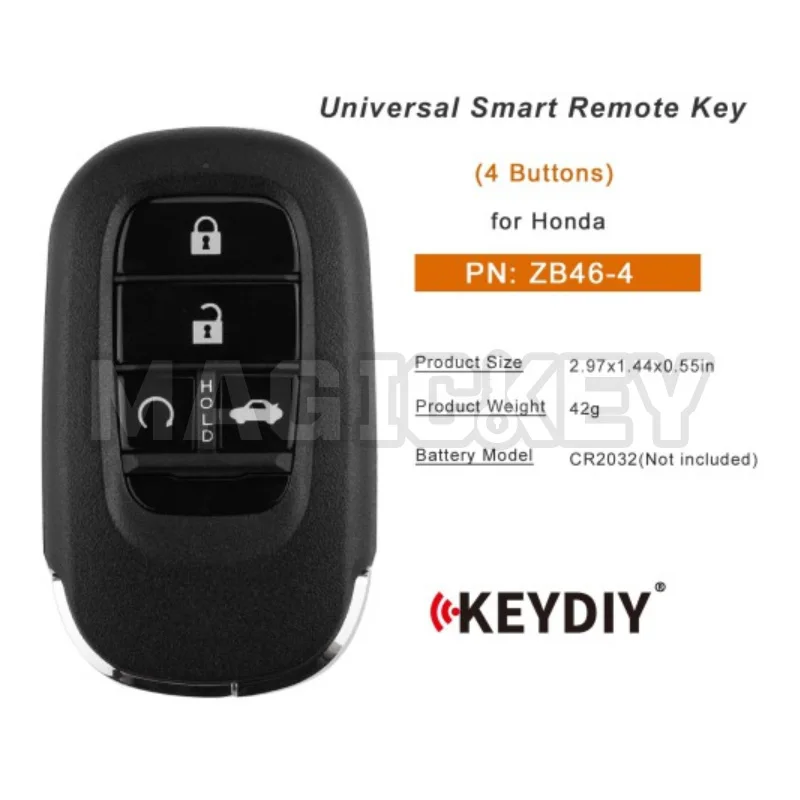 KEYDIY KD ZB46-4 (Start) Universal Smart Remote Key 4 Buttons Compatible with Honda Type