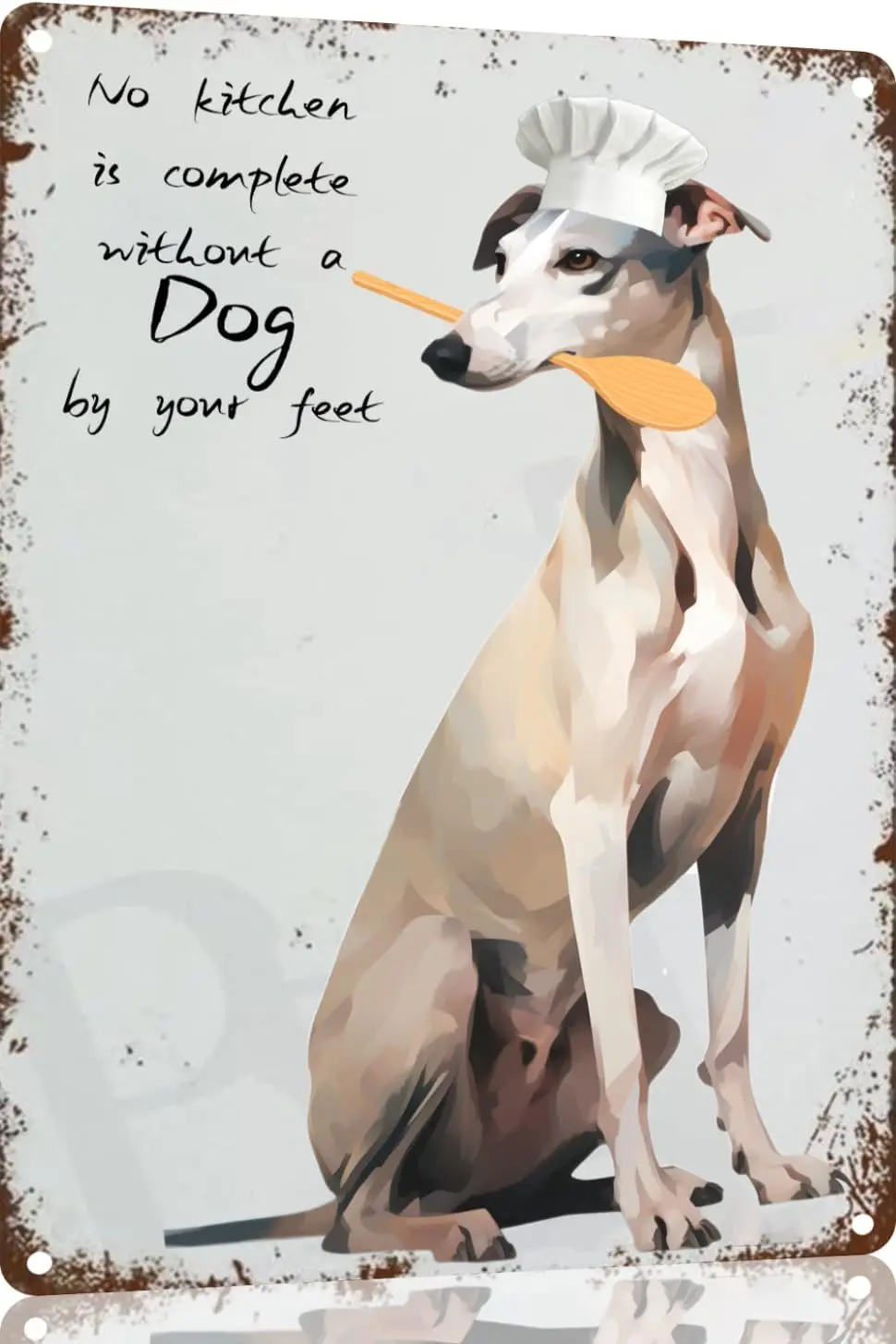 Greyhound Kitchen Art Print,Creative Tin Sign, Funny Novelty Metal Sign, Vintage Wall Decor for Home Door Garden Bar Restaurant