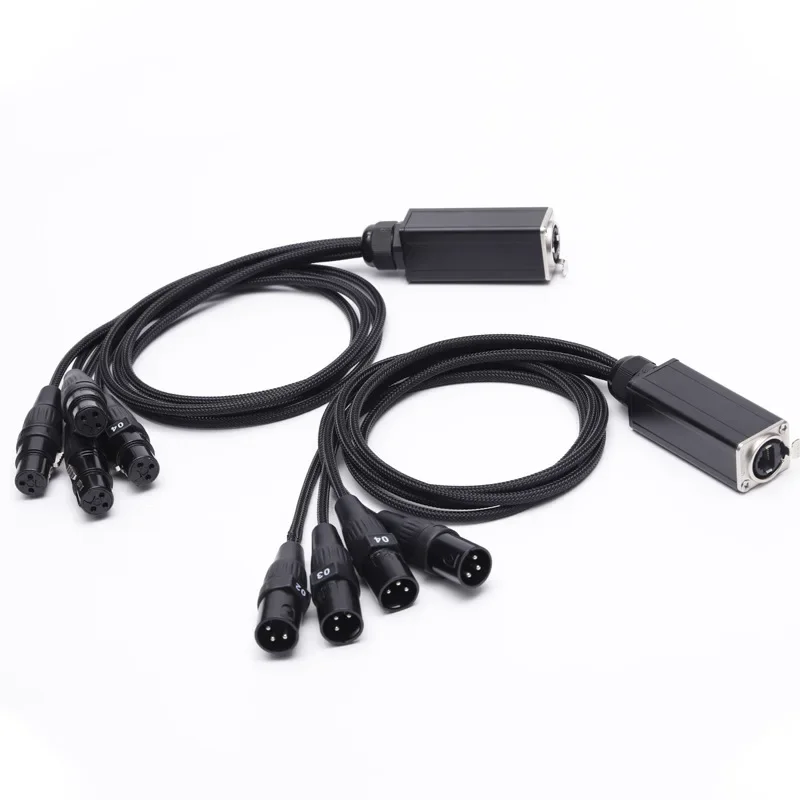 RJ45 to 4-channel XLR audio adapter DMX512 network signal extender network cable to analog distribution