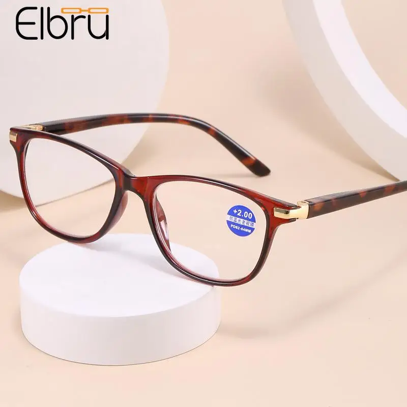 

Elbru Sqaure Anti Blue Light Reading Eyewear Women Men Ultralight Presbyopic Optical Eyeglasses Unisex Hyperopia Eyewear +1 To+4