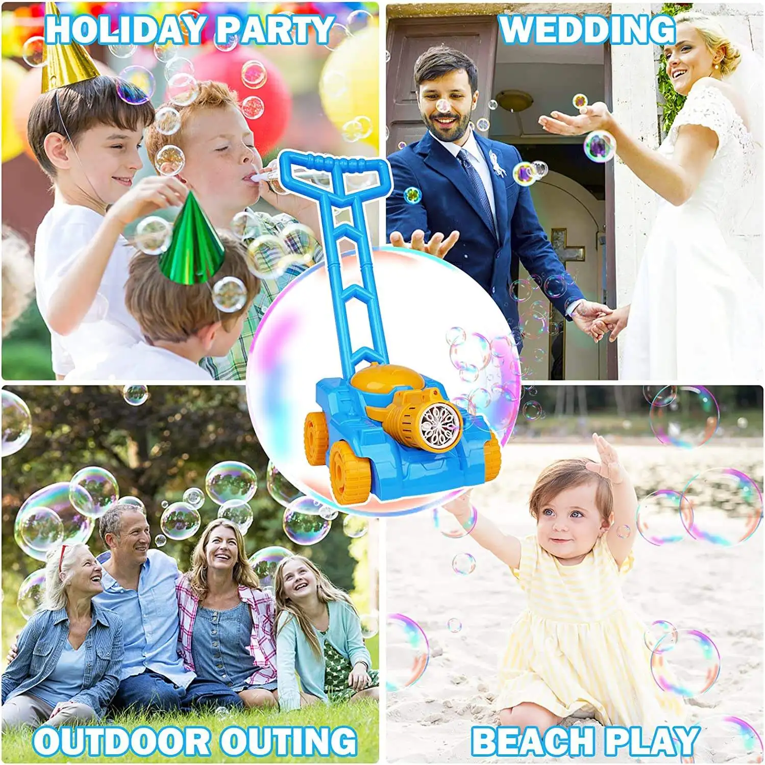 Blasenmaschine elektrisches vollautomatisches Kinderwagenspielzeug! 10-Loch-starke Blase, ein Sommer-Outdoor-Gaming-Tool für Babys und Kinder