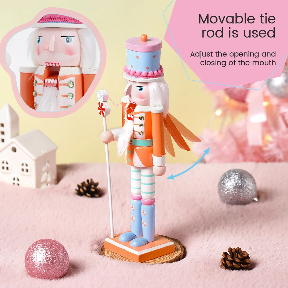 30CM Candy-Serie Holz-Nussknacker-Soldatenfigur, Handgefertigte Weihnachts- und Neujahrsdekoration für Zuhause und Büro, Geschenkidee – Detail 1