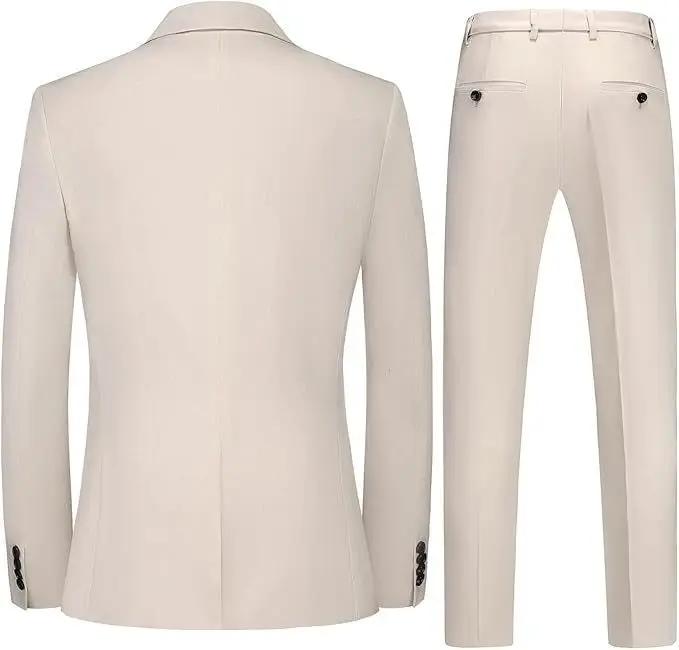 Men's Blue Two-piece Suit Set Featuring A Single-breasted Long-sleeve Jacket and Trousers, Perfect for Weddings, Parties, Office