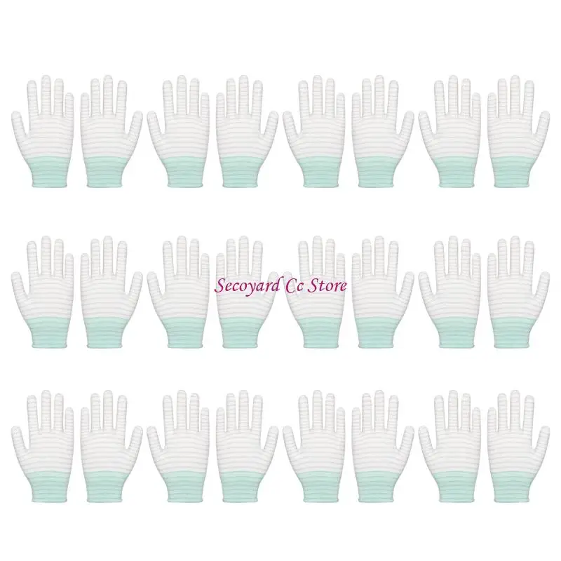 N3UC 12 Pair Dust Less Elastic Gloves Carbon Fiber PVC Grip Precise Work Application