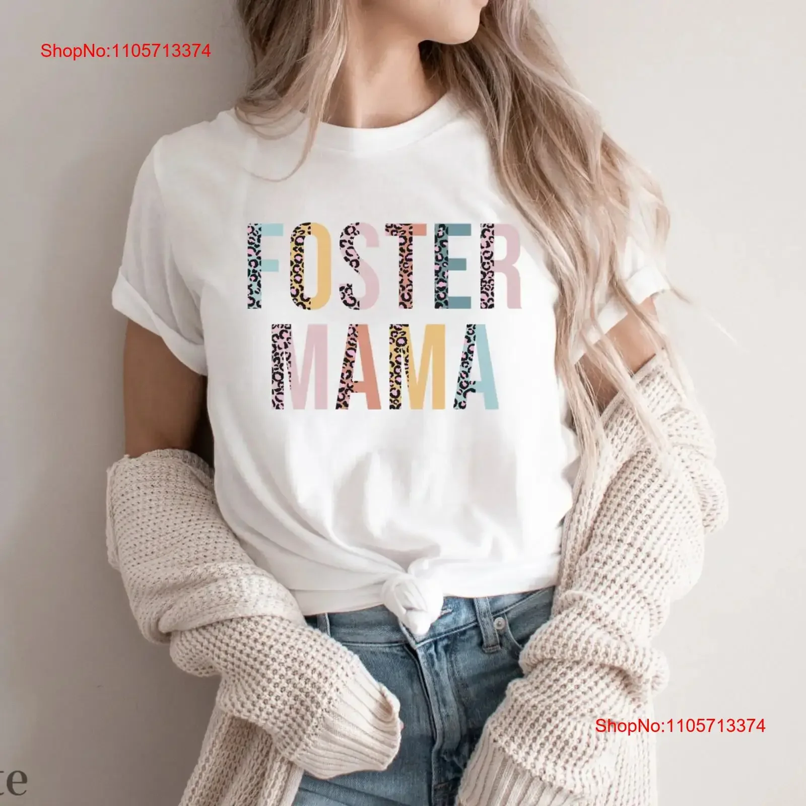 Foster Mama T Shirt Care Mom Cute fostercare vintage Washed Stretched Casual Comfortable Top For Everyday Wear Versatile