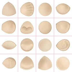 Breathable Push-up Bra Pads Inserts, Sewn Edge, Breast Enhancers, Removable Padding, A, B, C, D Cup, 1 Pair