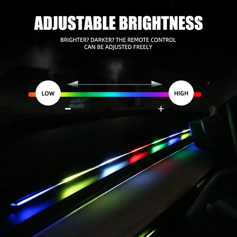 Universal Symphony Car Ambient Lights LED Interior RGB Streamer Atmosphere Lamp USB APP Control Remote for Model 3 Y S X