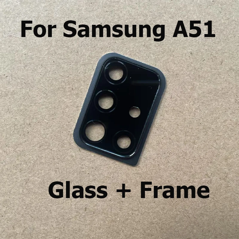 Rear Camera Glass Lens For Samsung Galaxy A51 Back Camera Glass Lens With Frame Cover Holder Glue Sticker Repair Parts A515