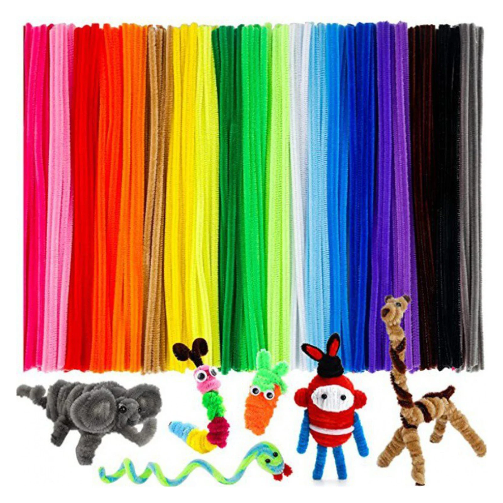 100Pcs 30CM Pipe Cleaner 20 Colors Chenille Stem Colorful DIY Project Art Craft Twist Sticks Educational Toy Kids Craft Supplies