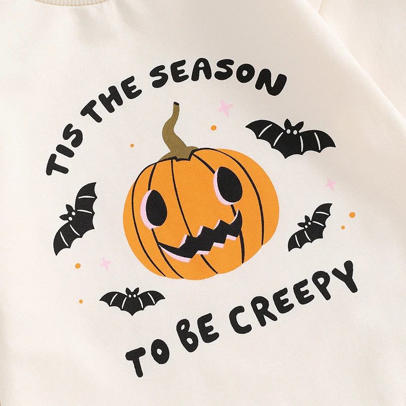 Newborn Infant Halloween Clothes Baby Boy Girl Cutest Pumpkin In The Patch Outfit Oversize Sweatshirt Romper Top