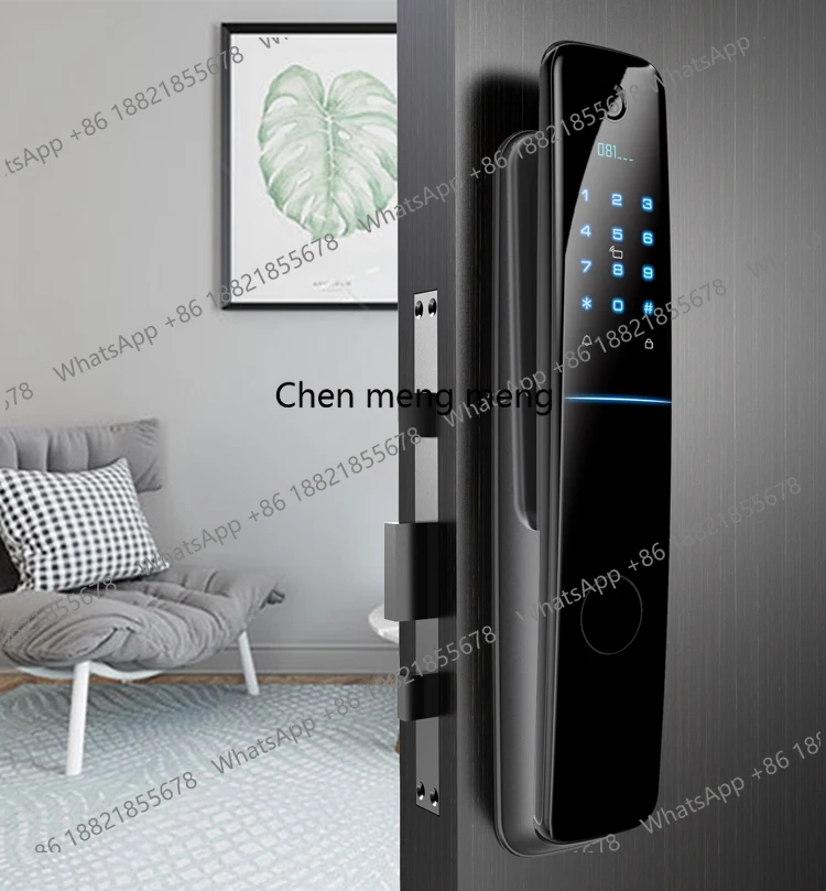 Smart Biometric Fingerprint Door Lock for Home Electronic Security Visual Cat's Eye Supports Cloud Memory Card Data Storage
