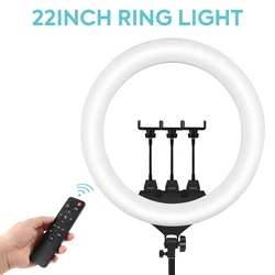 Byncceh ZB-F488 Ring Light 22inch 60w Video Ring Lamp With 2m Light Stand Phone Holder And Remote For Youtube Vlog EU/US/AU Plug