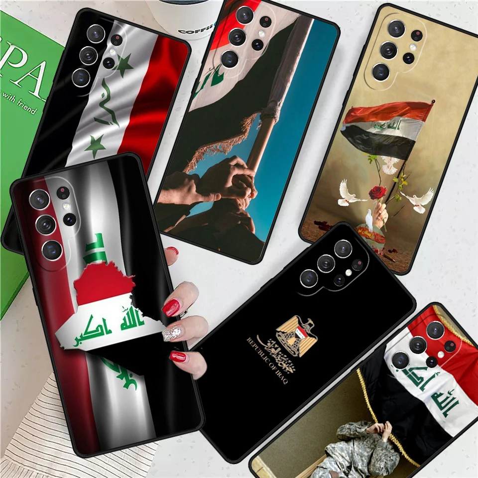 Iraqi Iraq Flag For Samsung Galaxy S24 Ultra S21 S22 S8 S9 S10E Note 10 20 Plus FE S23 Phone case Cover Coque