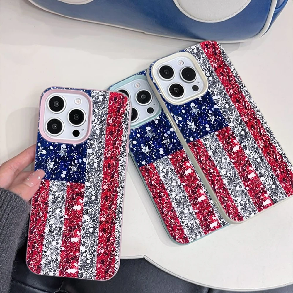 Phone Cases Usa - Capa Protetora Estética com Glitter e