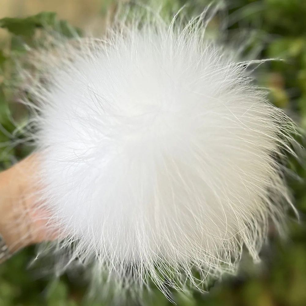 2 pezzi soffici vera pelliccia di procione pompon con bottoni automatici pelliccia fai da te pom pom palline pompon di pelliccia per cappelli lavorati a maglia sciarpe accessori