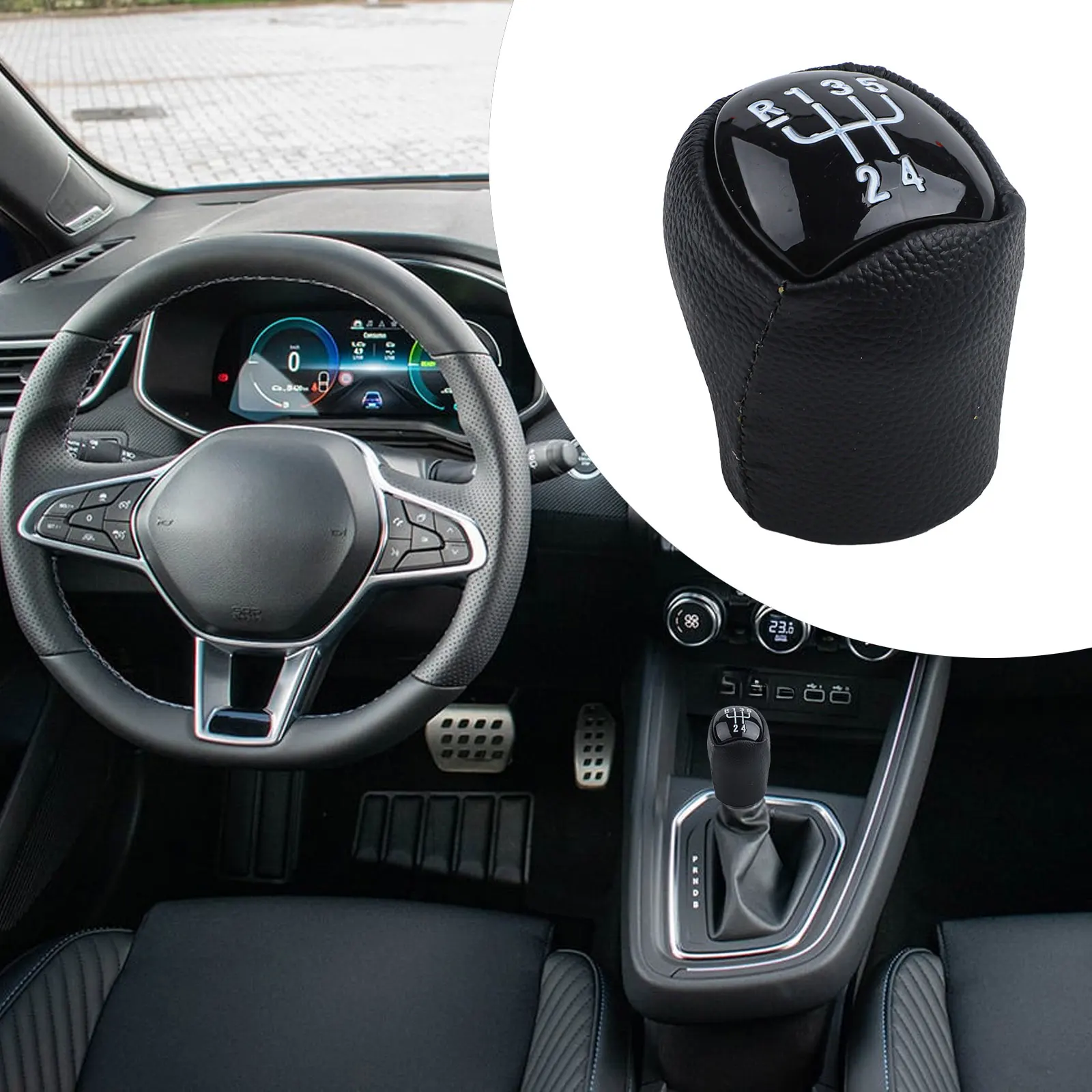 Car Interior Upgrade 10*5*5cm Gear Shift Knob 5-speed for shifter OEM Compatibility PU Leather Comfort Stylish Car Upgrade