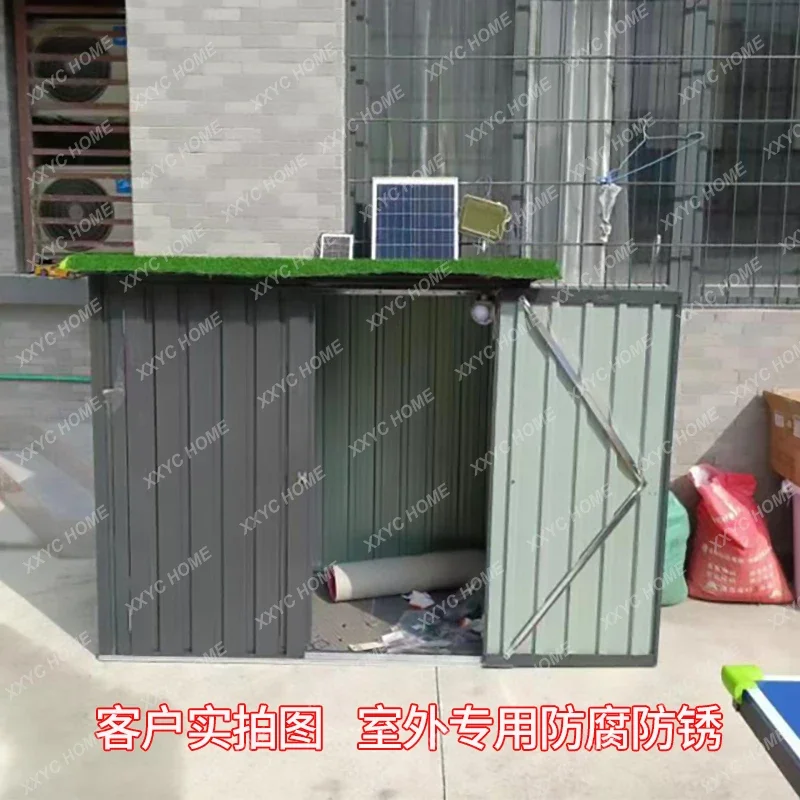 Yard tool room, storage shed, sundries storage cabinet, backyard outdoor simple room, outdoor assembly mobile iron room