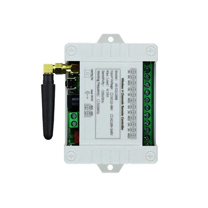 รีโมตไร้สาย DC12V 24V 36V 4CH สวิตช์ไฟ LED เอาต์พุต433MHz