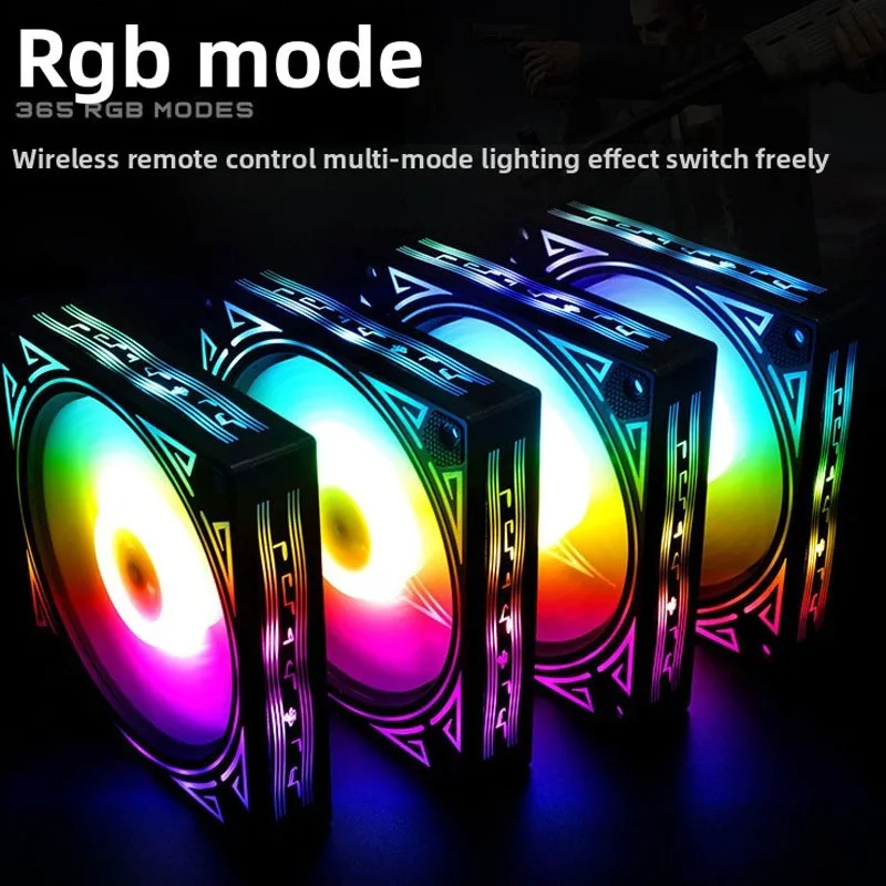 [12cm Silent Fan] Silent 12cm Color Desktop Computer Case Fan | LED Colorful Cooling Fan