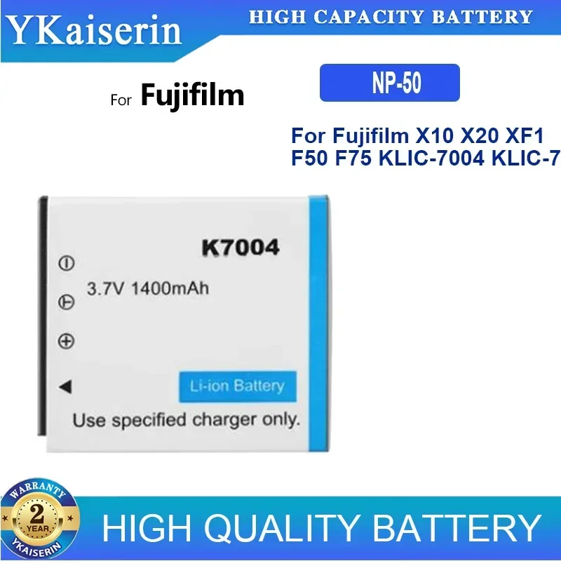 1400mAh Replacement Battery NP-50 For Fujifilm X10 X20 XF1 F50 F75 KLIC-7004 K7004 D-Li68