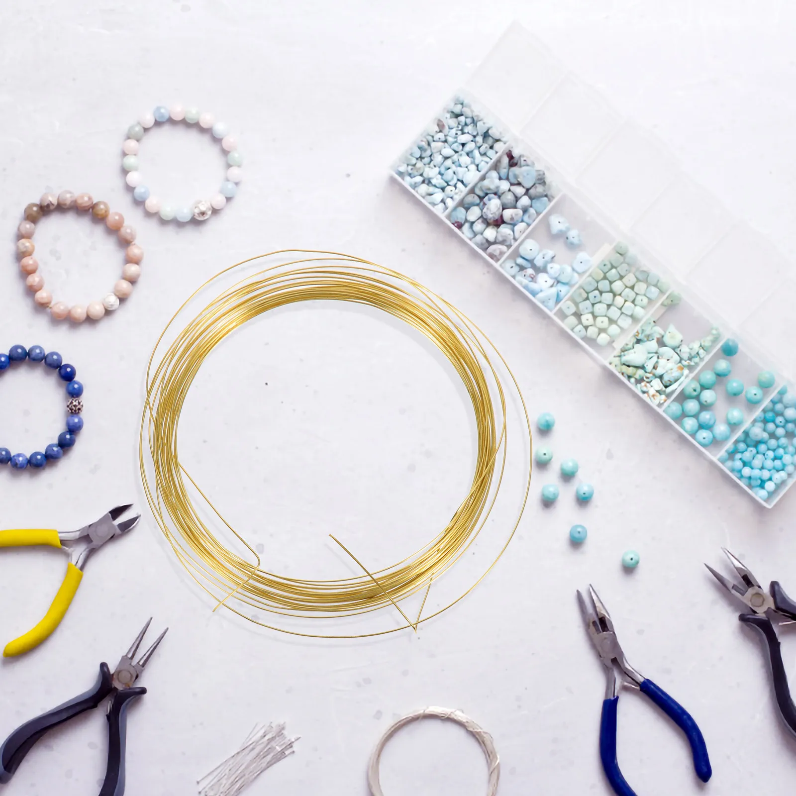 9 Rolls Copper Wire Jewelry Making Wire Flexible Bead String for DIY Jewelry Craft Supplies Bracelets Necklaces