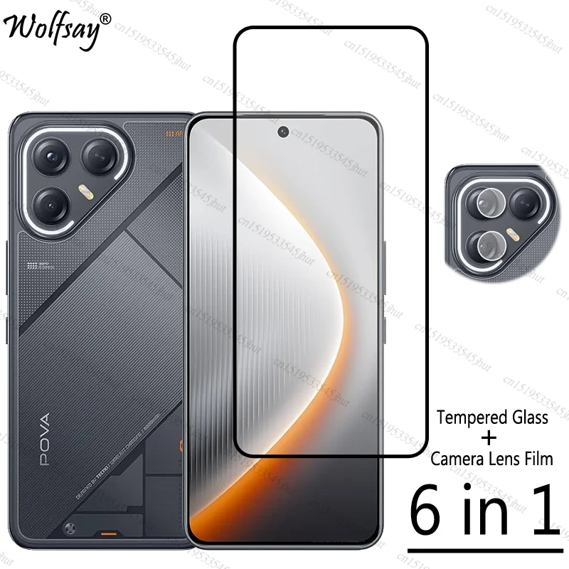 

Закаленное стекло с полным покрытием для Tecno Pova 7 Ultra Защитная пленка для экрана Tecno Pova 7 Ultra Glass для камеры Tecno Pova 7 Ultra Glass