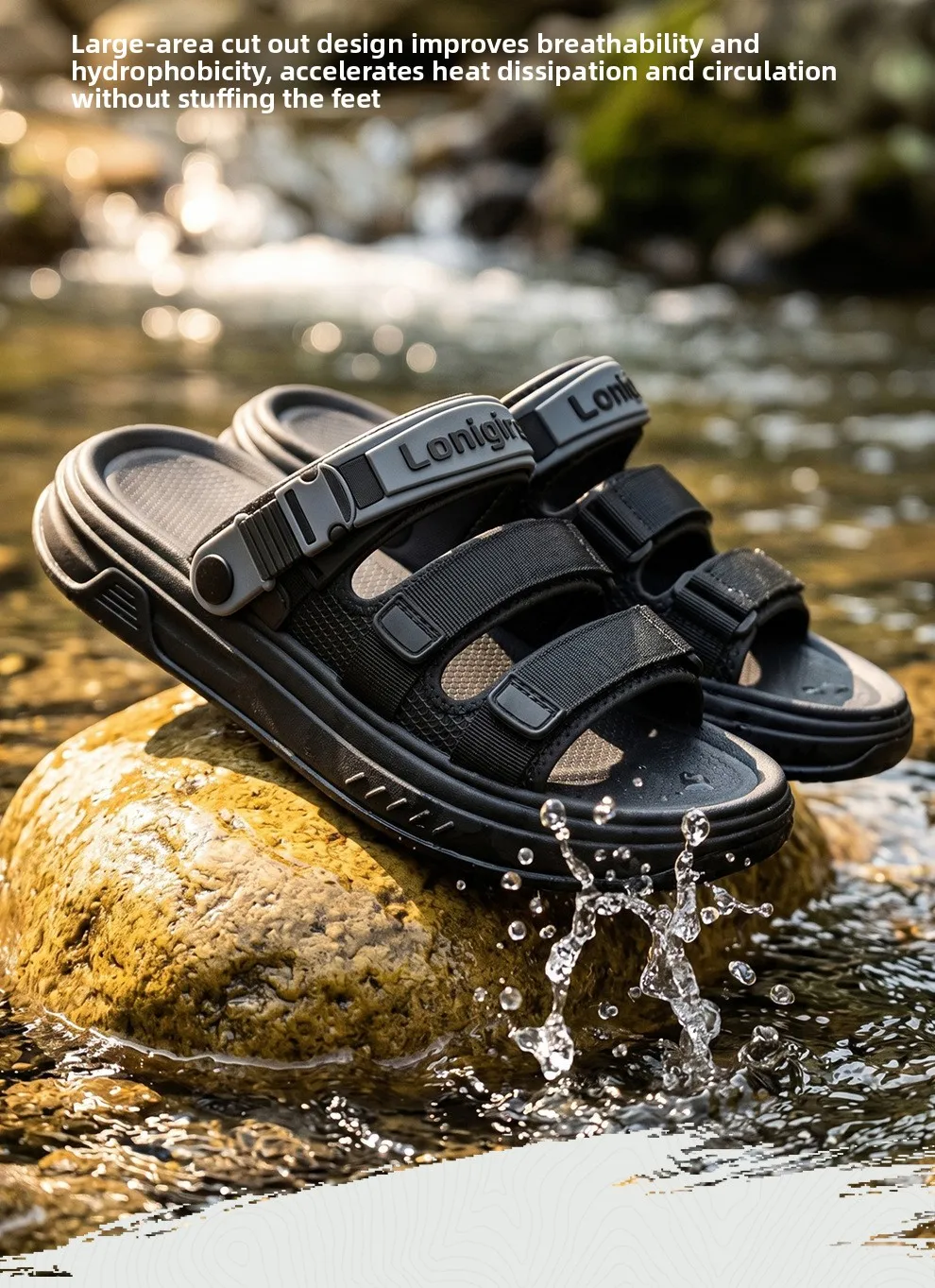 2026 Bequeme Herren-Sandalen Sommer Leichte Lässige Outdoor-Strand-Urlaubspantoffeln Modische Atmungsaktive Schuhe Größe 40-45 – Detail 5