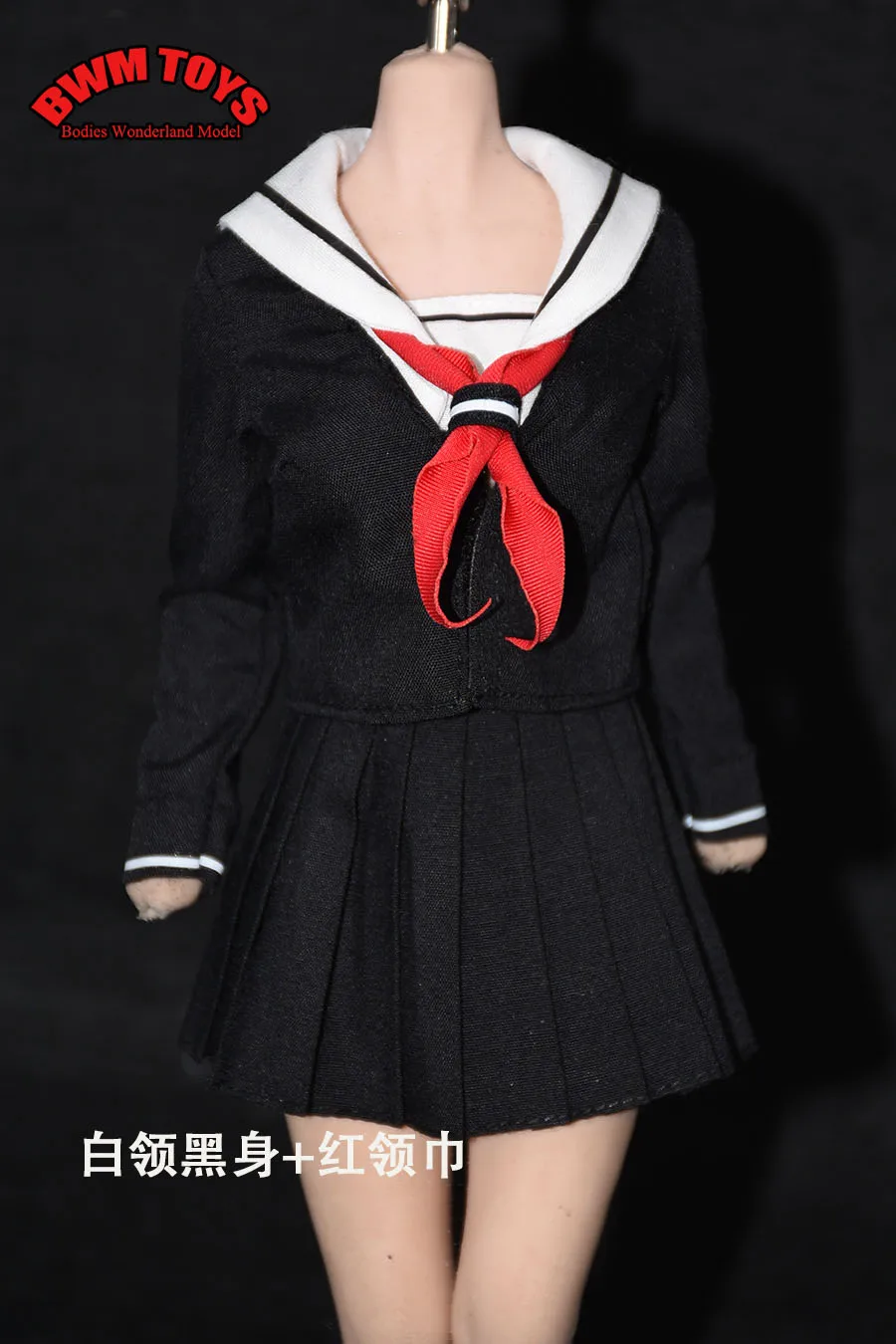 Uniforme escolar de soldado feminino, 10 cores, 1/6, manga comprida, saia jk plissada, roupas com gravata borboleta para figura de ação de 12''