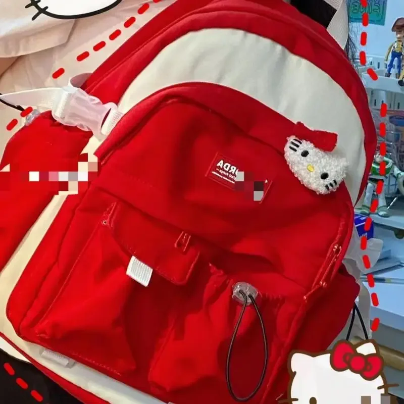 Sanrioed Hello Kitty Backpack For School Students Large-capacity Cute Backpack Campus Schoolbag Girl Hallowe Chrismas Gift