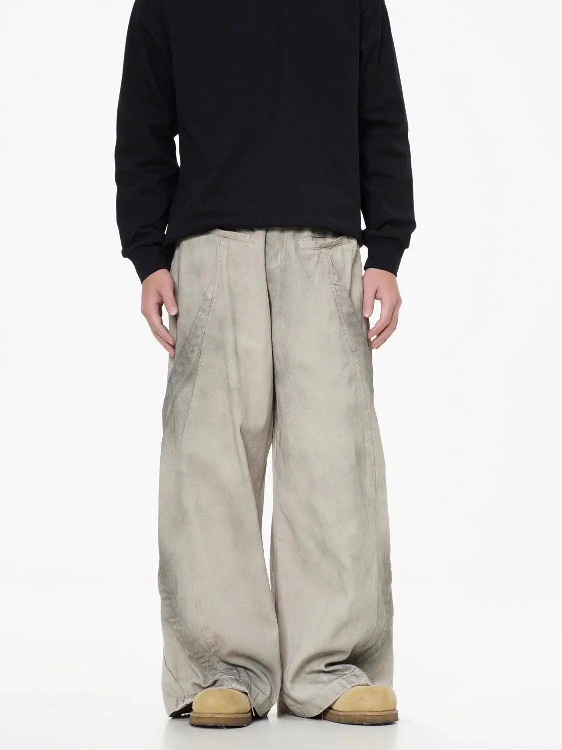 

Мужские джинсы в американском ретро-стиле, с эффектом тай-дай, широкие, свободные, повседневные, прямого кроя, для работы